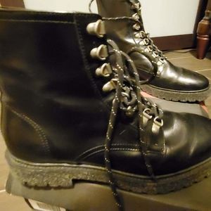 Black lace up boots